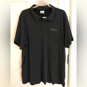 ❄️Columbia Men’s Charcoal Gray Short Sleeved Polo Shirt Size XLarge